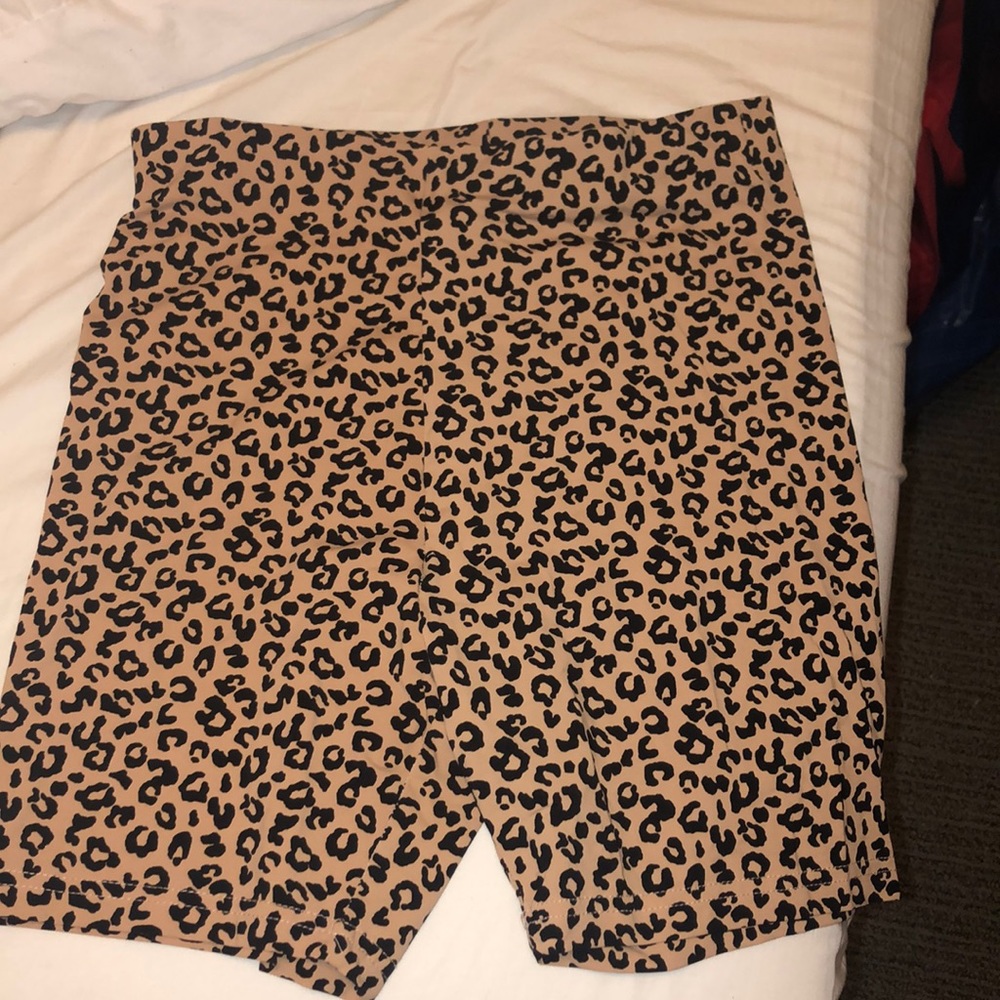 biker shorts cheeta print